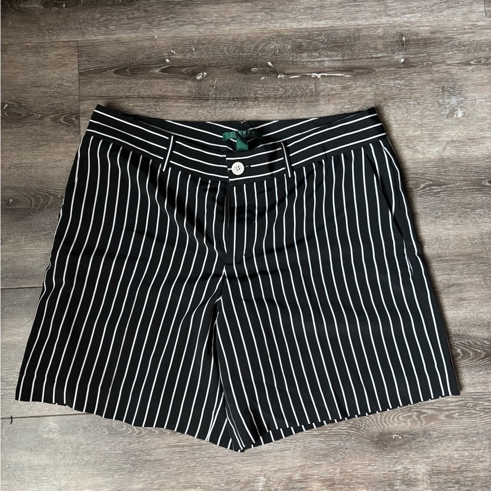 Ralph Lauren Black and White Striped Women's Bermudas